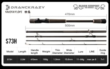 Dranckrazy Black Serpent Travel Rods